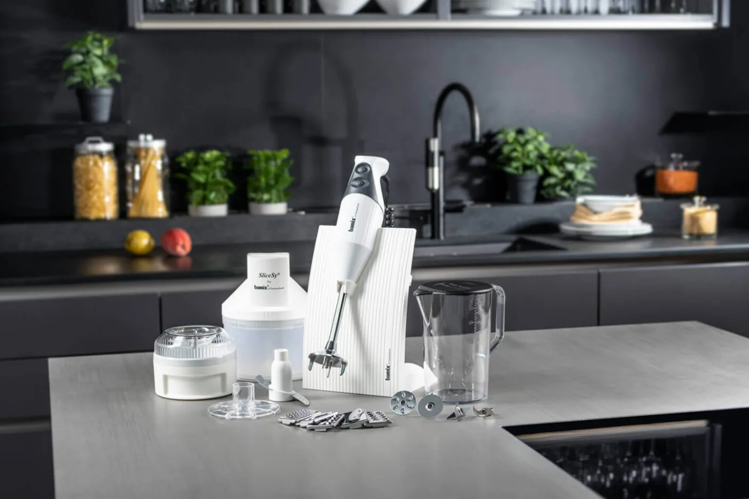 Coffret Bamix SuperBox blanc - Bamix M200 Swissline + SliceSy et accessoires