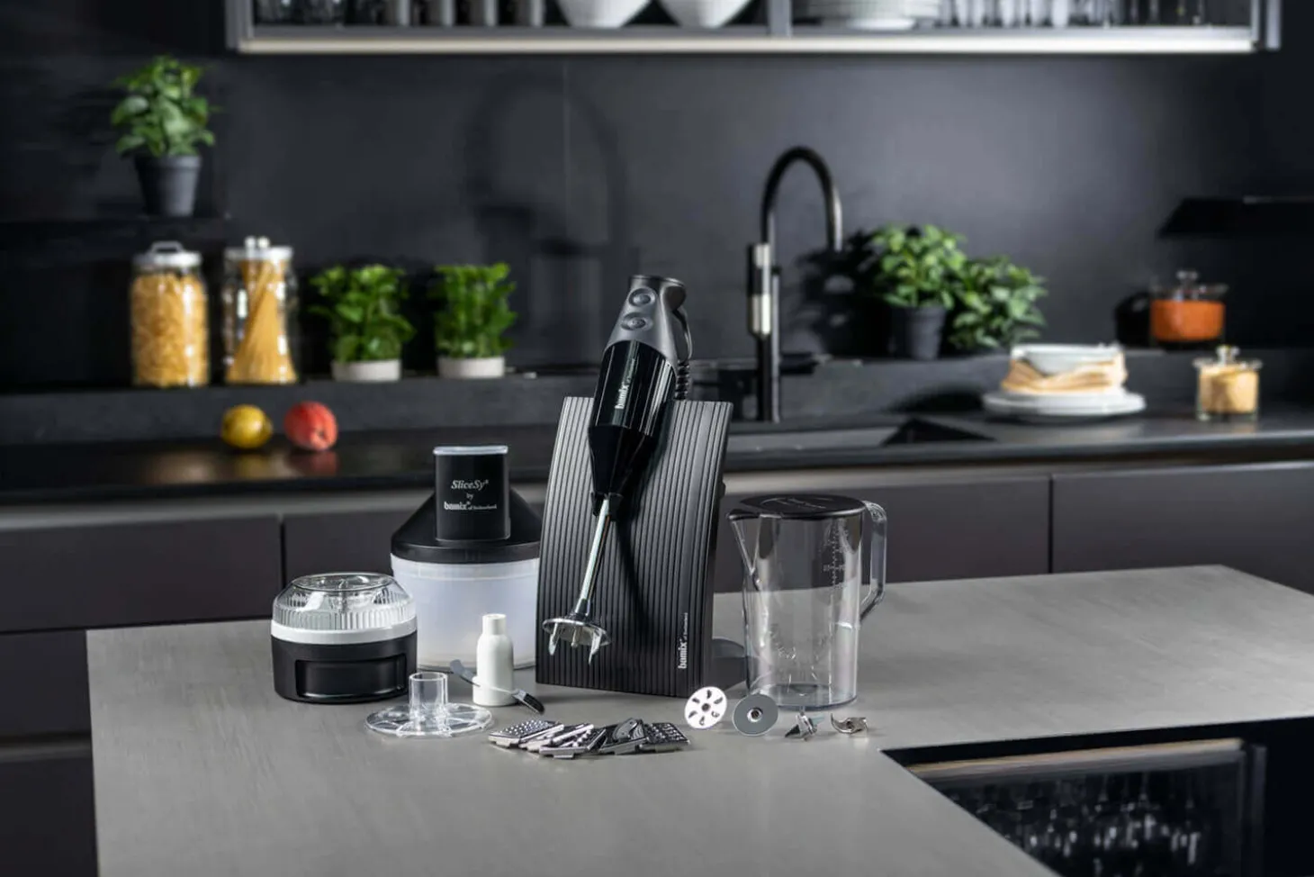 Coffret Bamix SuperBox Noir - Bamix Swissline + SliceSy et accessoires