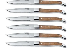 Coffret bois 6 couteaux à steak Comas Alps acier inox 13/0