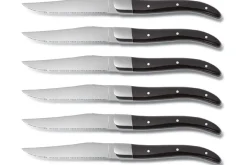Coffret bois 6 couteaux à steak Comas ACR Noir acier inox 13/0
