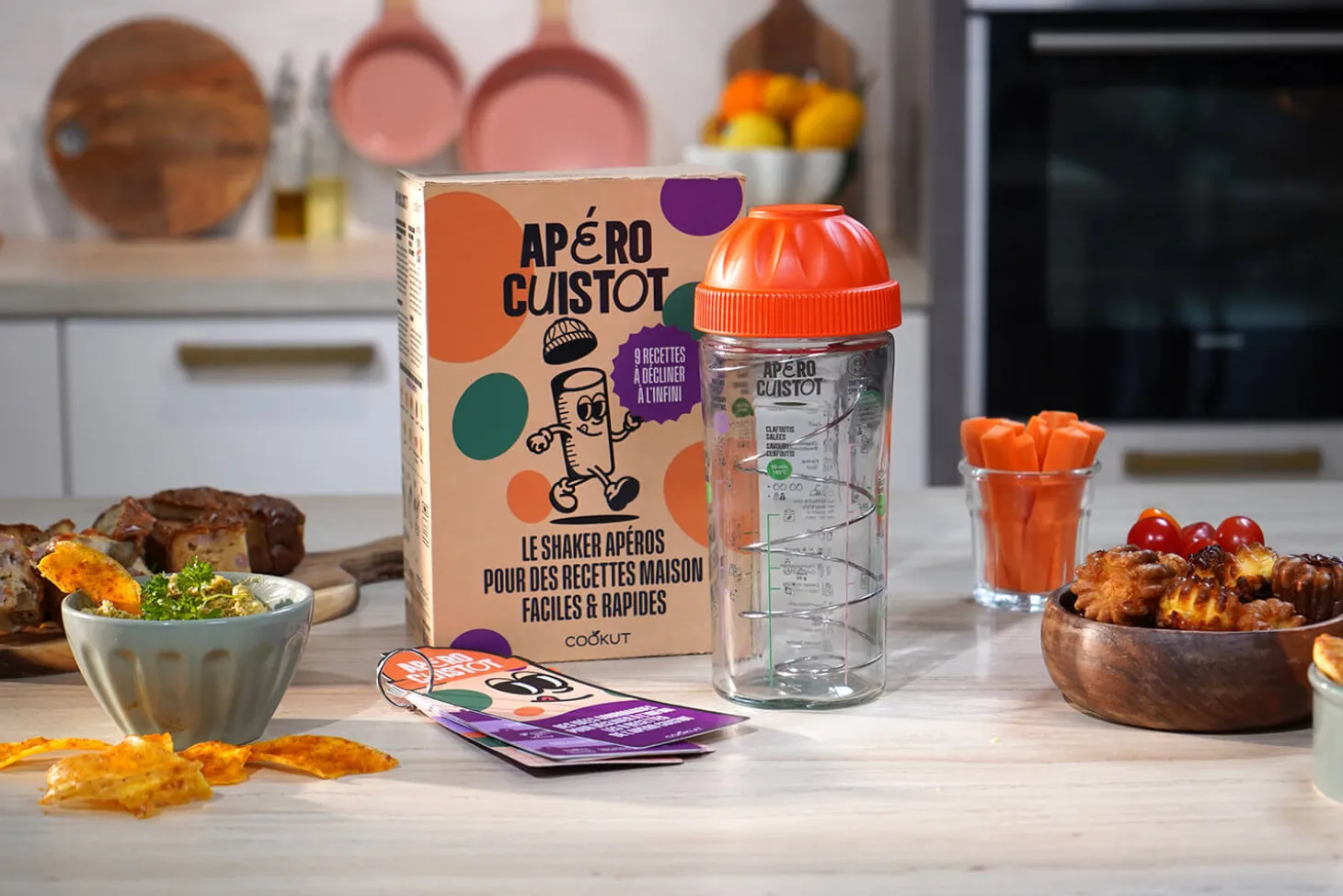 Coffret cadeau Cookut Apéro Cuisto - Shaker pour 9 préparations salées