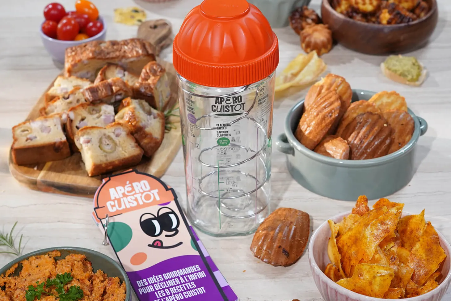 Coffret cadeau Cookut Apéro Cuisto - Shaker pour 9 préparations salées