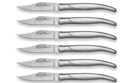 Coffret cadeau de 6 couteaux de table Laguiole Bougna manches en inox