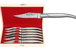 Coffret cadeau de 6 couteaux de table Laguiole Bougna manches en inox