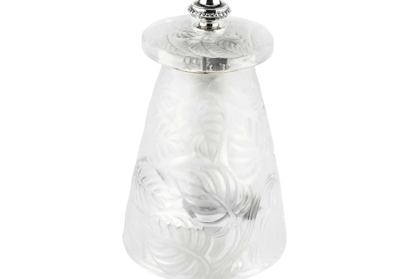 Coffret cadeau moulin à poivre + 1 moulin à sel Peugeot Lalique Feuilles en cristal 9cm - Edition limitée