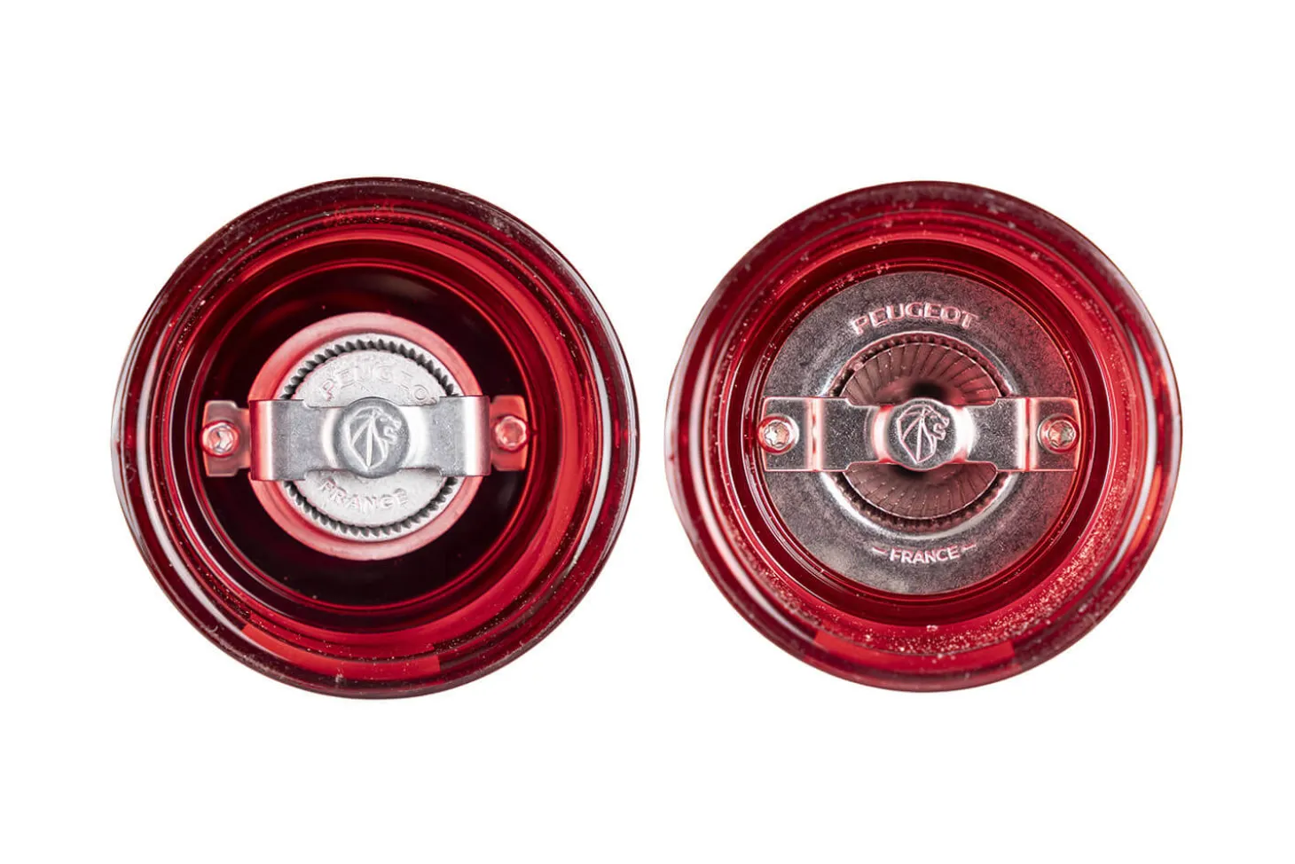 Coffret cadeau 2 moulins Peugeot Podium en acrylique rouge 18cm