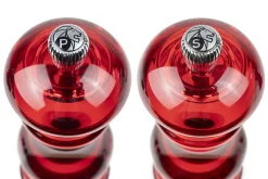 Coffret cadeau 2 moulins Peugeot Podium en acrylique rouge 18cm
