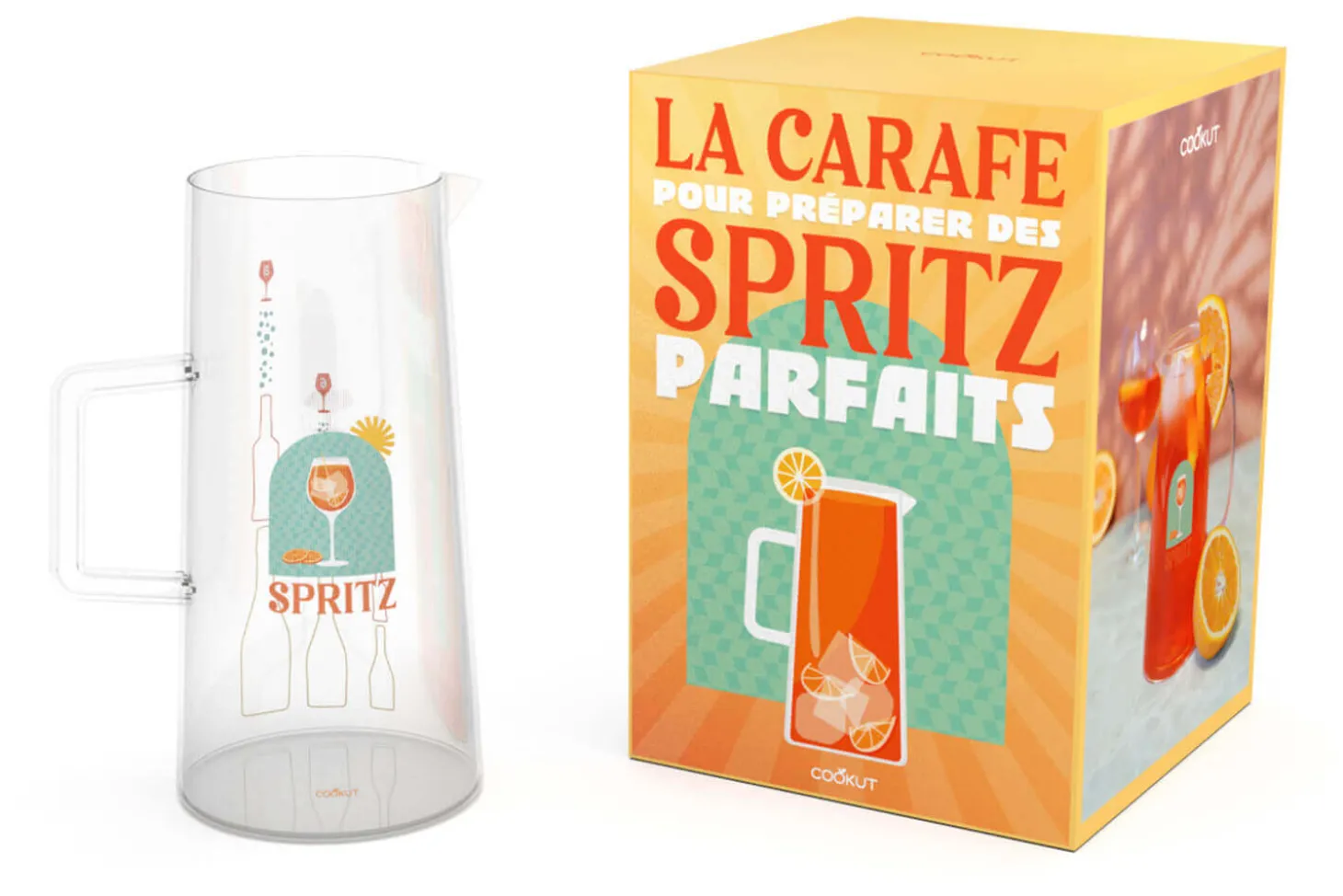 Coffret carafe à spritz Cookut Spritz 1L + 8 recettes incluses