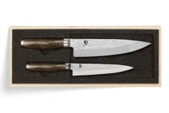 Coffret 2 couteaux de cuisine damassés Shun Premier Tim Mälzer Universel + Chef