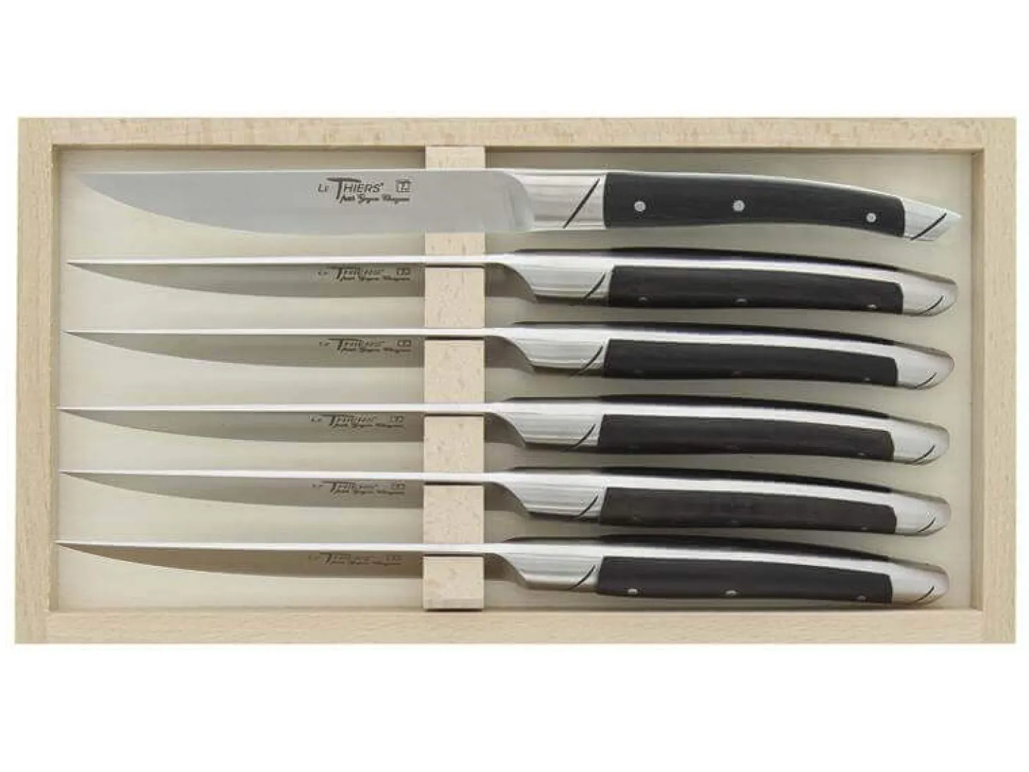 Coffret 6 couteaux de table Avantage Le Thiers Goyon-Chazeau manches en ébène