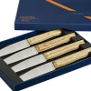 Coffret 4 couteaux de table Opinel Facette manche olivier lame 11cm inox lisse