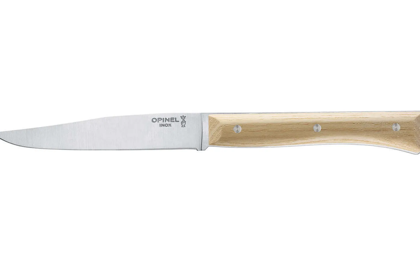 Coffret 4 couteaux de table Opinel Facette manche frêne lame 11cm inox lisse
