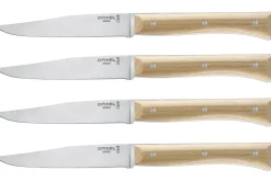 Coffret 4 couteaux de table Opinel Facette manche frêne lame 11cm inox lisse
