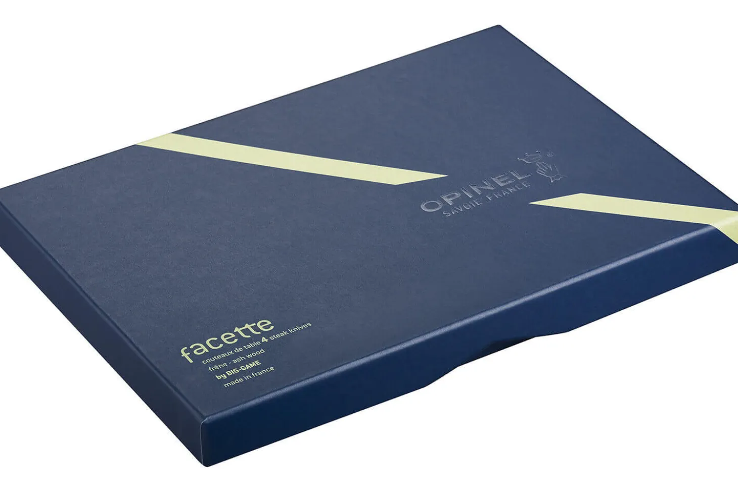 Coffret 4 couteaux de table Opinel Facette manche frêne lame 11cm inox lisse