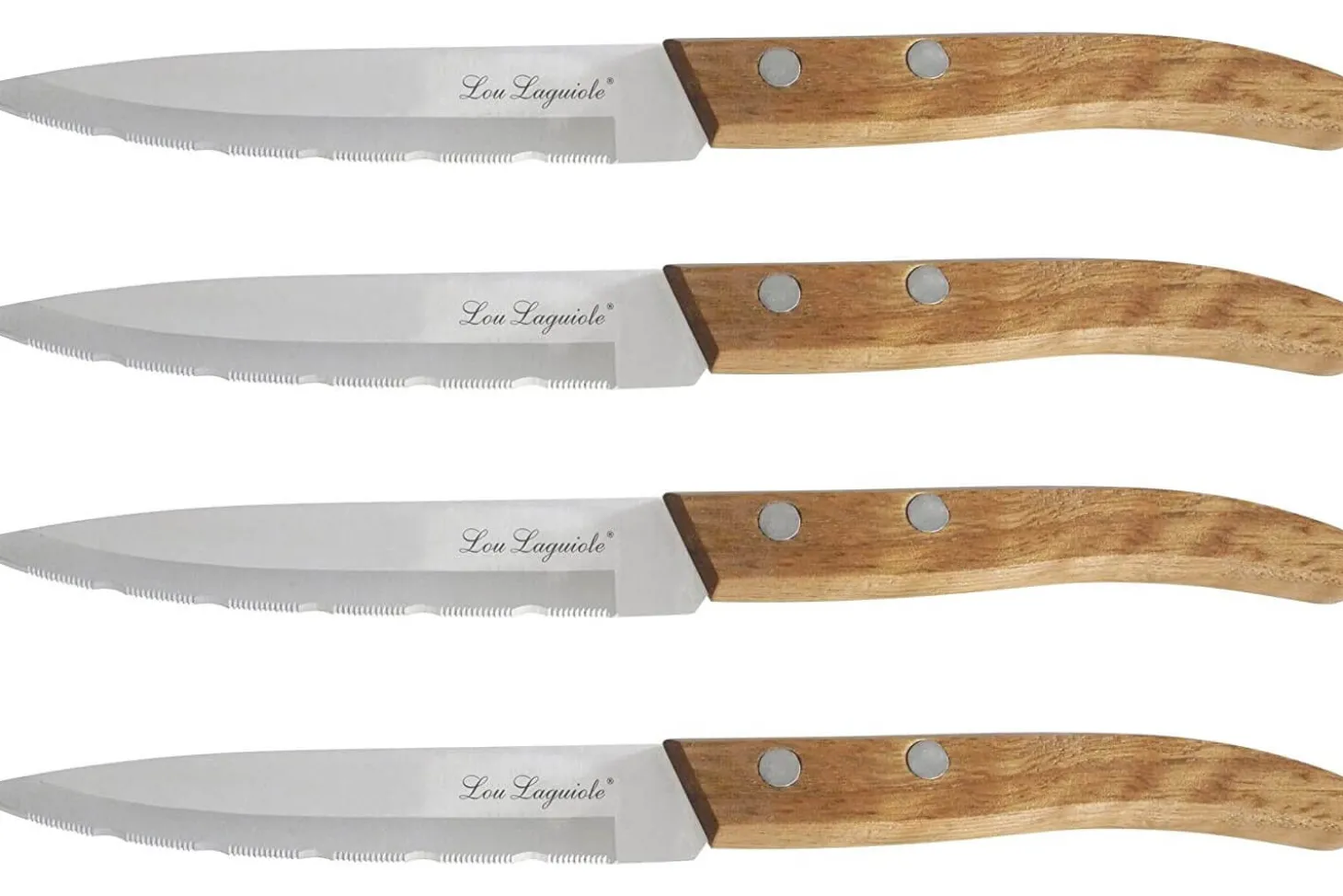 Coffret 4 couteaux d'office dentelés Lou Laguiole Util FOREST bois nature