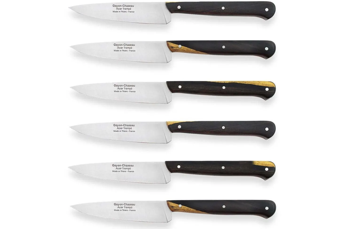 Coffret 6 couteaux d'office Le p'tit tradi Goyon-Chazeau 10cm manche grenadille