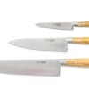 Coffret 3 couteaux en olivier Laguiole en Aubrac : Office + Universel + Chef