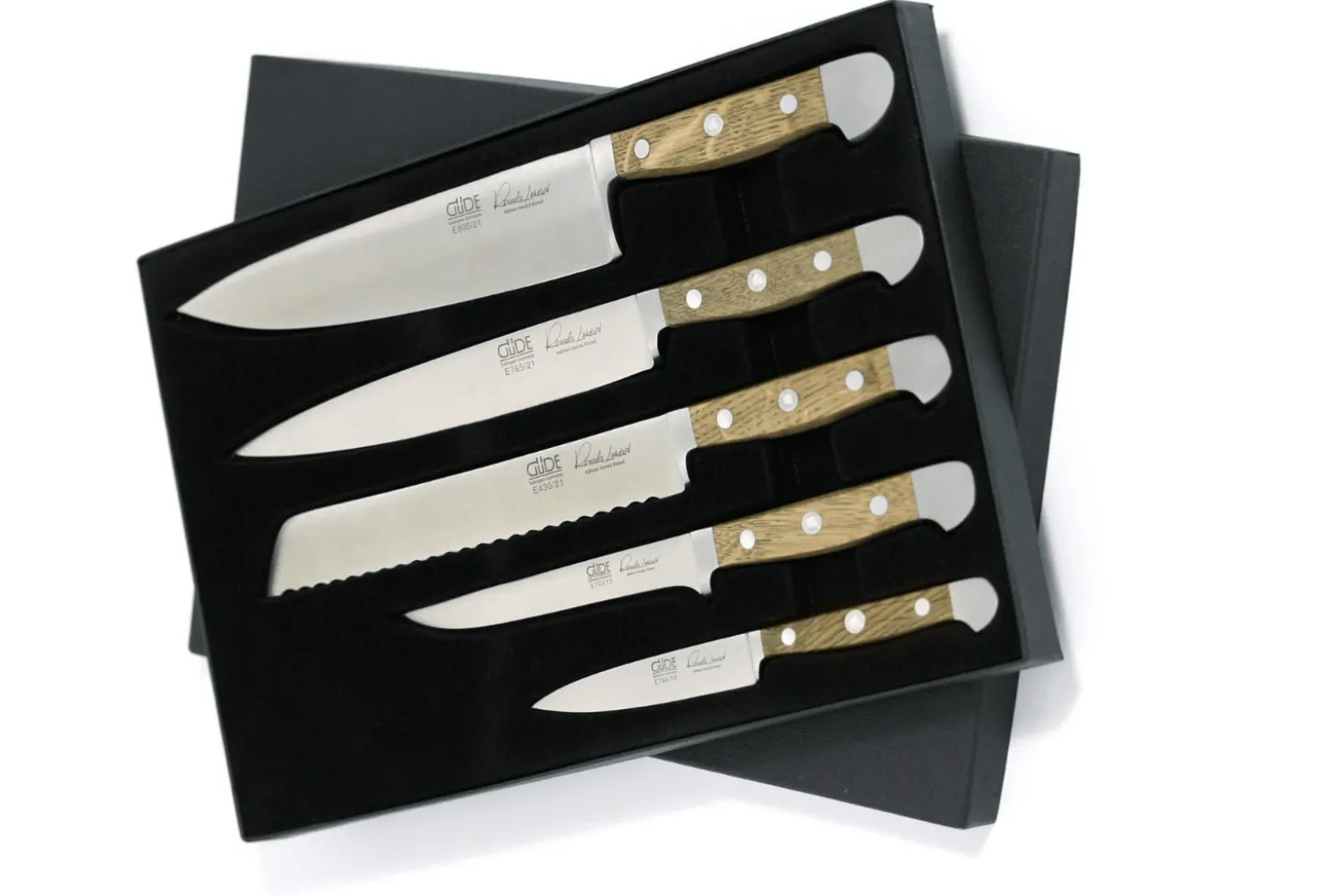 Coffret 5 couteaux forgés Güde Alpha Chêne
