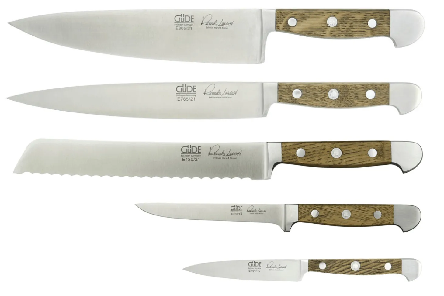 Coffret 5 couteaux forgés Güde Alpha Chêne