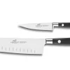 Coffret 2 couteaux français SABATIER Idéal Inox 100% forgé Santoku+Office