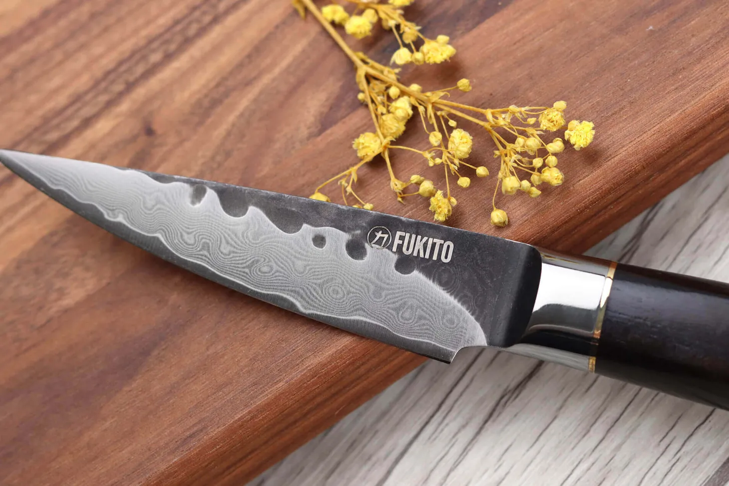 Coffret 2 couteaux Fukito Ébène Damas VG10 Chef + Office