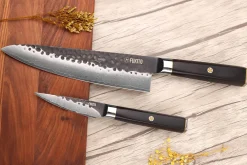 Coffret 2 couteaux Fukito Ébène Damas VG10 Chef + Office