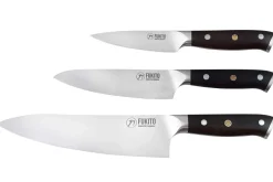 Coffret 3 couteaux Fukito Ebène X50 Chef + Universel + Office