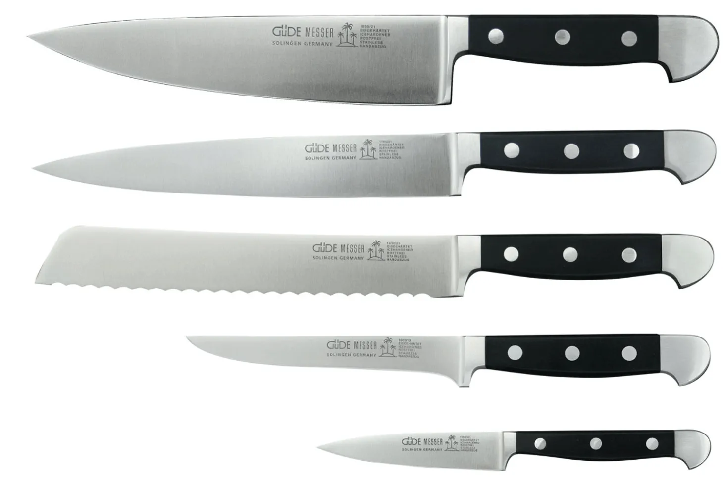 Coffret 5 couteaux Güde Alpha en acier forgé