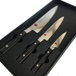 Coffret 3 couteaux japonais Kasumi Standard lames Damas