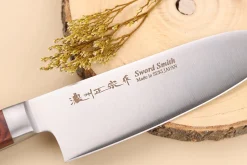 Coffret 3 couteaux japonais Satake Cutlery Brown Pakkawood chef + santoku + office