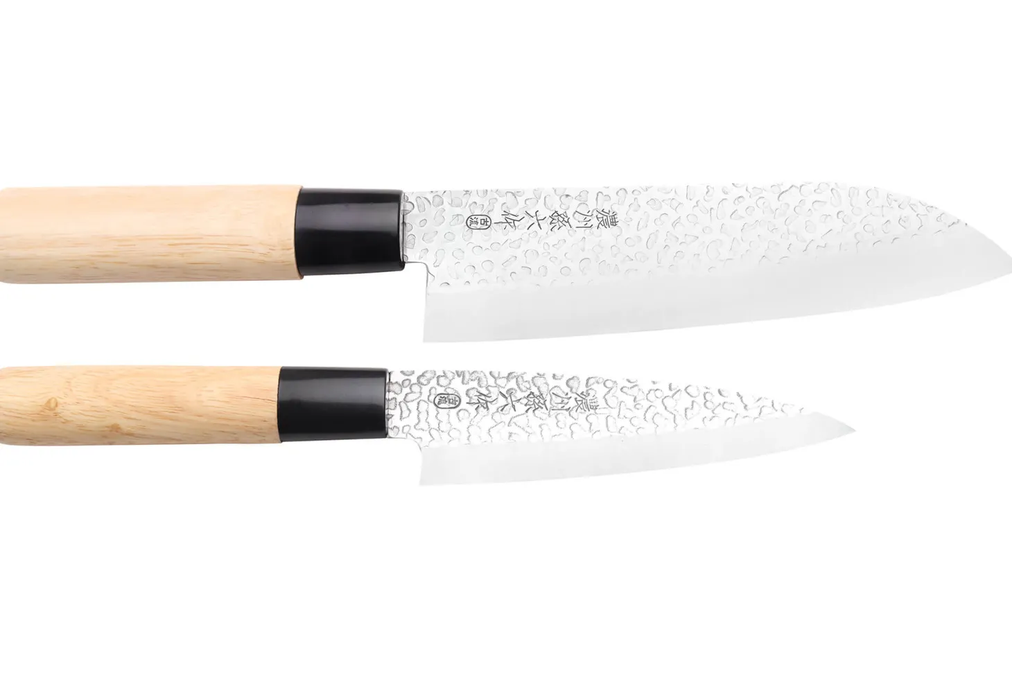Coffret 2 couteaux japonais Satake Cutlery Tsuchime santoku + deba