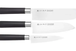 Coffret 3 couteaux japonais Satake Cutlery Traditional PP nakiri + santoku + office