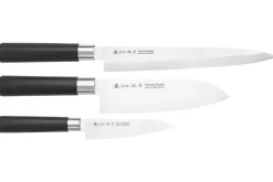 Coffret 3 couteaux japonais Satake Cutlery Traditional PP sashimi + santoku + office