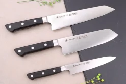 Coffret 3 couteaux japonais Satake Cutlery ABS bunka 20cm + bunka 17cm + universel 13,5cm