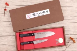 Coffret 2 couteaux japonais Satake Cutlery Nashiji santoku + office