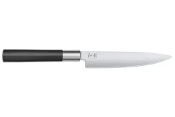 Coffret 3 couteaux Kai Wasabi Black : Universel 10cm et 15cm et Santoku 16,5cm