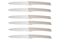 Coffret 6 couteaux Kiana de table lame inox 10,4cm manche ficelle