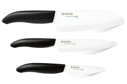 Coffret 3 couteaux Kyocera céramique santoku + office + petit office
