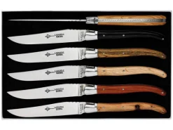 Coffret 6 couteaux Laguiole Arbalète G.DAVID 23cm inox manche bois mitre inox