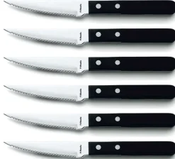 Coffret 6 couteaux à pizza Amefa inox et ABS noir