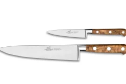 Coffret 2 couteaux SABATIER Provençao 100% forgés manches olivier