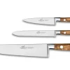 Coffret 3 couteaux SABATIER Provençao 100% forgés manches olivier