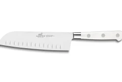 Coffret 2 couteaux Sabatier Toque blanche 100% forgé office + santoku