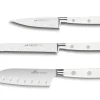 Coffret 3 couteaux Sabatier Toque Blanche Office + Universel + Mini Santoku