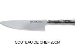 Coffret 3 couteaux Samura Bamboo tout inox AUS8 : Office + Universel + Chef