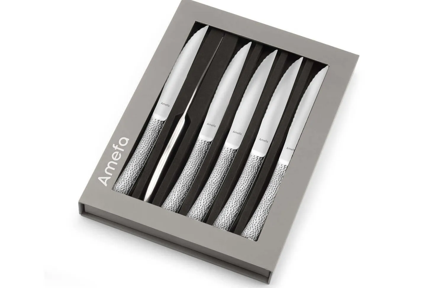 Coffret 6 couteaux à steak Amefa Bongo XL tout inox