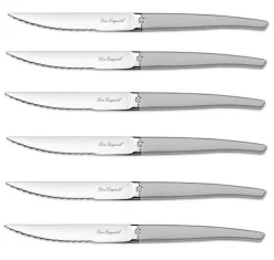 Coffret 6 couteaux à steak dentelés LOU LAGUIOLE Jet Sablé gris
