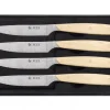 Coffret 4 couteaux à steak Icel lame dentelée 11cm manche droit bois d'érable