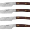 Coffret 4 couteaux à steak Icel lame dentelée 11cm manche incurvé en bois