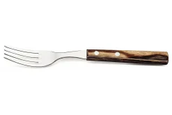 Coffret 6 couteaux à steak lame crantée + 6 fourchettes Tramontina Churrasco manche marron